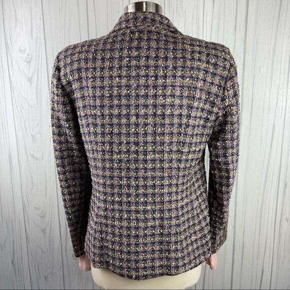 STEENA Vintage Tweed Blazer w/ Velvet Front Tie & FREE Shirt, Medium - Picture 7 of 14